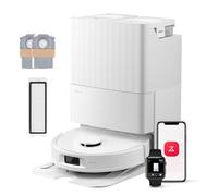 roborock QV 35S Robot Aspirateur Set, 10 000 pa d'Aspiration, Double Système Anti-Enchevêtrement, Deux Balais Relevables 10mm, Technologie RéActive & Navigation PreciSense LiDAR, Station Tout-en-Un