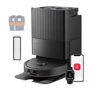 roborock QV 35S Robot Aspirateur Set, 10 000 pa d'Aspiration, Double Système Anti-Enchevêtrement, Deux Balais Relevables 10mm, Technologie RéActive & Navigation PreciSense LiDAR, Station Tout-en-Un