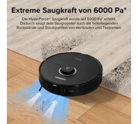 Roborock S8 Aspirateur robot, 6000 Pa, double brosse& évitement d'obstacles 3D, avec chiffons VibraRise, Noir