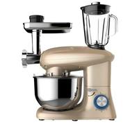 Robot Multifonctions 3 en 1 avec Hachoir + Blender + Pétrin, 1400 W, 6 L, Gris