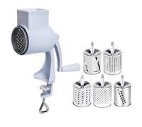 Robot à fromage ergonomique à commande manuelle avec 5 disques remplaçables pour râper les noix et le fromage en douceur et sans effort