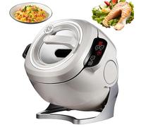 Robot à sauter automatique, 2000 W 6 L, machine à riz frit au wok avec Smart Touch, vitesse réglable et rotation automatique à 360 ° pour la cuisson