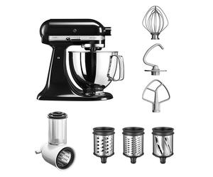 Robot artisan noir 5KSM125PS avec accessoire tranchoir et râpes 3 cylindres 5KSMVSA Kitchenaid