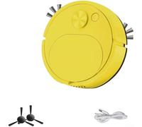 Robot aspirateur 3 en 1 combinant aspiration et balayage pour un entretien quotidien efficace du sol (jaune)