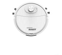 Robot aspirateur 7,6 cm avec ventouse rechargeable par USB, design pour dessous de meubles, silencieux, nettoyage silencieux, avec brosses bilatérales pour coins automatiques (blanc)