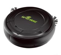 Robot aspirateur avec balayage et capacité d'aspirateur, design compact de 6,5 cm, couverture du sol à 360 degrés, autonomie de 90 minutes (noir)