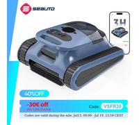 Robot aspirateur de piscine sans fil Seauto, capable de grimper aux parois, aspiration puissante de 45000 Pa pour piscines hors sol et enterrées jusqu'à 2000 pieds carrés. ft. 2026 New Crab Pro