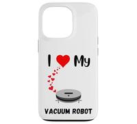 Robot aspirateur drôle Robot Faisant des travaux ménagers Coeur Coque pour iPhone 13 Pro