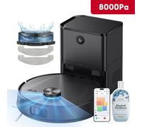 Robot aspirateur eau et poussière TU20UL 8000 Pa de puissance d'aspiration,aspirateur robot avec station d'aspiration 4L, 200min,détection laser des obstacles assistée par IA