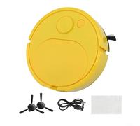 Robot aspirateur et balai ultra-fin, navigation intelligente pour poils d'animaux sur sols durs et tapis, nettoyeur rechargeable à chargement automatique (jaune)