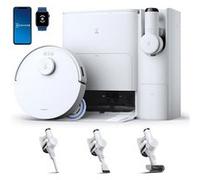 Robot Aspirateur Laveur ECOVACS DEEBOT T30S COMBO avec Station, Nettoyage Humide TruEdge™, 11000 Pa Blanc G