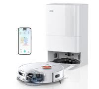 Robot Aspirateur Laveur JONR T5 Pro, Puissance d'Aspiration 8150 Pa, Séchage à l'Air Chaud, Brosse Latérale Anti-Emmêlement, Reconnaissance des Obstacles, Navigation Laser, Station de Base Tout-en-Un