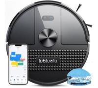 Lubluelu Robot Aspirateur Laveur 4500Pa 3 en 1, Aspirateur Robot Mise à Niveau, LiDAR Laser, 5 Carte Sauvegardable +24 Zones Interdites Modifiables, pour Poils d'animaux, Sols (Noir)