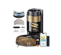 Proscenic QQ20 Plus Aspirateur Robot Laveur avec Station sans Sac 4L - 12000PA -200MIN -Alexa/Google Home/iWatch -Sec/humide 2 en 1 Noir