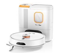 Robot Aspirateur Teendow D20S MAX+ - 6000Pa Batterie 5000mAh d'autonomie 180min Silencieux 70dB 250ML+250ML - Blanc