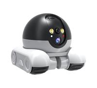 Robot caméra sur roues, bot de sécurité Wi-Fi 1080p, objectif alimenté par l'IA avec vue à 360° et télécommande par application, intelligente pour lieu de travail, maison, hôtel pour animaux de