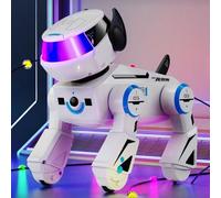 Robot Chien Intelligent Télécommandé avec Commande Vocale IA Cascades et Danse Blanc YONIS