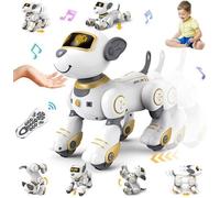 VATOS Jouet Robot Chien Télécommandé Enfants - Interactif Chien Robot Programmable 17 Fonctions Cadeaux Jouets pour Filles Garçons