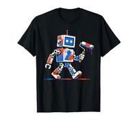 Robot Colorful Painting Art Graphic Mech Drawing T-Shirt Graphique avec Valeur