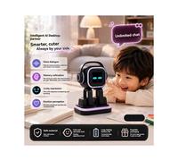 Robot Compagnon IA + Station de Charge, Chat Vocal, Interaction Tactile, Perception Intelligente des Émotions, Musique, Histoires, Météo B