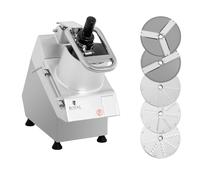 Royal Catering Robot Coupe-Légumes Électrique De Cuisine Culinaire Coupe Legume RCGS-750 (750 W, 280 tr/min, Deux Orifices, 5 Disques Ø 205 mm, Inox & Aluminium)