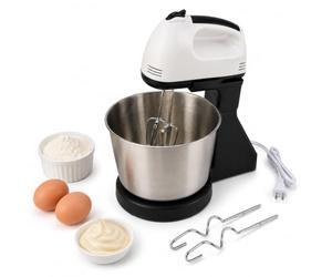 Robot cuisine électrique, bol 2L, 7 vitesses, moteur noyau cuivre 100W | Mixeur à main multifonctions, mélange, fouette et pétrit, 5 accessoires acier, pour cuisines domestiques professionnelles