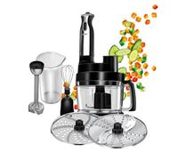 MPM MRK-17 Robot de Cuisine Multifonction, Processeur Alimentaire, Malaxeur, Mixeur, Hachoir, Râpe Tout-en-Un, Coupe-Patates, Accessoires en Acier Inoxydable Résistant au Lave-Vaisselle, 800W