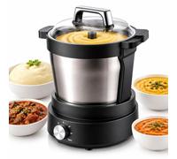 Robot Culinaire Automatique 6 L Pour Igname Pilée Et Foo-Foo | Mélangeur Chauffant Pour Bouillies Et Sauces, Cuve En Acier Inoxydable, Couvercle Amovible, Commande Par Bouton Rotatif