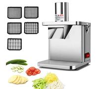 Robot culinaire électrique avec 5 lames pour couper en dés, hacher et déchiqueter légumes, oignons, carottes, concombres et pommes de terre