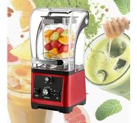 Robot culinaire électrique professionnel de comptoir, mixeur à smoothies/shakes protéinés, appareil à smoothies silencieux avec couvercle, convient aux jus et aux smoothies.(Red)