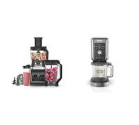 Robot culinaire et mixeur 3-en-1 Ninja avec 5 programmes et Sorbetière Deluxe Ninja CREAMi avec 3 bacs, 10 fonctions, argent, NC501EU