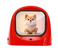 Robot de Chat Interactif AI avec Détection de Mouvement Intelligente et Fonction de Haut-Parleur Bluetooth pour Les Navetteurs et la Maison 64x63x55mm (Rouge)