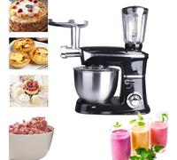 Robot de cuisine 3 en 1 mélangeur et mélangeur sur pied, 1300 W avec hachoir à viande, presse-agrumes, 6 vitesses, crochet pétrisseur, fouet, mélangeur plat pour cuisiniers à domicile