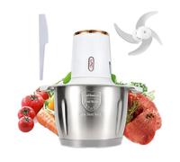 Robot de cuisine avec poignée, hachoir à viande 12 tasses avec bol en acier inoxydable 300 W, 3 vitesses, 1 spatule 4 pour aliments pour bébés, viande, légumes, fruits