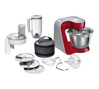 Robot de cuisine - BOSCH Kitchen machine MUM5 - Rouge foncé/silver - 1000W-7 vitesses+pulse - Bol mélangeur inox 3,9L