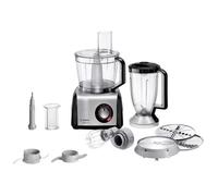 Bosch MultiTalent 8 MC812M814 Robot de cuisine compact, polyvalent, bol mélangeur XXL de 3,9 l, mixeur de 1,5 l, couteau universel, fouet, coupe et râpe (fin/grossier), 1250 W, noir/acier inoxydable