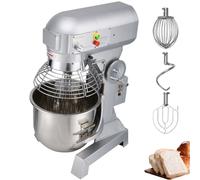 Robot de cuisine électrique 450 W B10B - Batteur à 3 vitesses - Robot de cuisine universel avec bol en inox de 10 L - Robot à pâte avec fouet, crochet pétrisseur, fouet à pâtisserie inclus