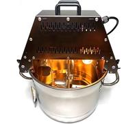 Robot de cuisine électrique automatique avec double pale, ventilateur et lumière pour la cuisson, la friture et la préparation de sauces.