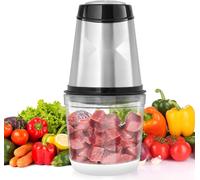Robot de cuisine électrique Hachoir 400 W - Hachoir multifonctionnel - Capacité de remplissage 600 mL Mixeur sur socle - 3000 tr/min + 4000 tr/min - Coupe-légumes - Incl. bol en verre, lame & racloir