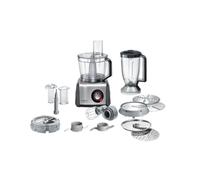 Robot de Cuisine Multifonction Bosch MC812M865 : Bol 3.9L, 1250W, Noir/Inox, Commande Rotative, Blender Intégré, Fonctions Multiples (Hacher, Mélanger, Purée...)