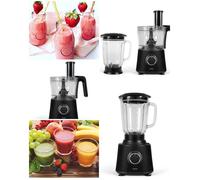 Robot de cuisine multifonction - LIVOO - 6 en 1 - 600 W - Bol verre 1,5 L - 2 vitesses + pulse