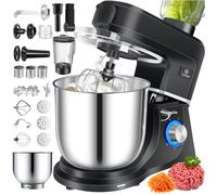 KESSER® Robot ménager universel 3 en 1 K-KM 3 000 avec hachoir à viande, pétrin | Mélangeur multifonction | Extracteur de jus de 1,5 L, Kit pour saucisses, moules pour pâtes et biscuits, noir