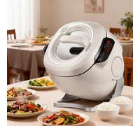 Robot De Cuisson Automatique 1000w, Multicuiseur Intelligent 6 L Avec Pot Rotatif à 360 °, Puissance De Feu Réglable à 3 Vitesses, Wok De Cuisson électrique Antiadhésif Pour Sauter, Ragoût, Frit