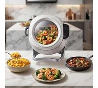 Robot De Cuisson, Cuiseur Automatique Portable Pour Sautés, 6 L, 2000 W | Rotation À 360° Robot Culinaire Professionnel, 3 Vitesses, 4 À 6 Portions, Faible Émission De Fumée, Cuisine Ouverte