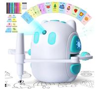 Robot de dessin pour enfants 150 cartes éducatives avec guide vocal Montessori Matériel de dessin Garçons & Filles 3-8 ans Cadeau Anniversaire Noël (Version Anglaise)