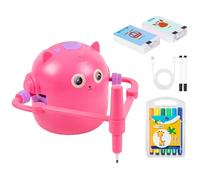 Robot de dessin pour - Tuteur d'art intelligent créatif interactif, interaction vocale 12 stylos de couleur, robot magique | 100 cartes d'apprentissage de mots pour garçons et filles