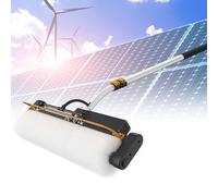 Robot de nettoyage de panneau solaire, brosse de lavage électrique pour panneaux photovoltaïques avec poteau d'alimentation en eau en aluminium léger et outil de nettoyage filaire à poils lâches