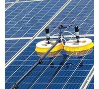 Robot de nettoyage efficace à double tête pour panneau solaire avec kit de poteaux électriques alimentés en eau, machine à laver à panneau PV de 3,5 m pour une performance optimale et une sortie