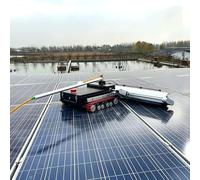 Robot de nettoyage solaire photovoltaïque, télécommande sans fil de 150 m, 1,1 m de large, brosse à rouleau électrique pour lavage/nettoyage à sec, châssis chenille, pour panneaux solaires