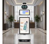 Robot de service de hall d'hôtel avec reconnaissance vocale et faciale IA | Robot de guide autonome pour l'assistance à la réception et à l'enregistrement des invités, robot de salutation commercial